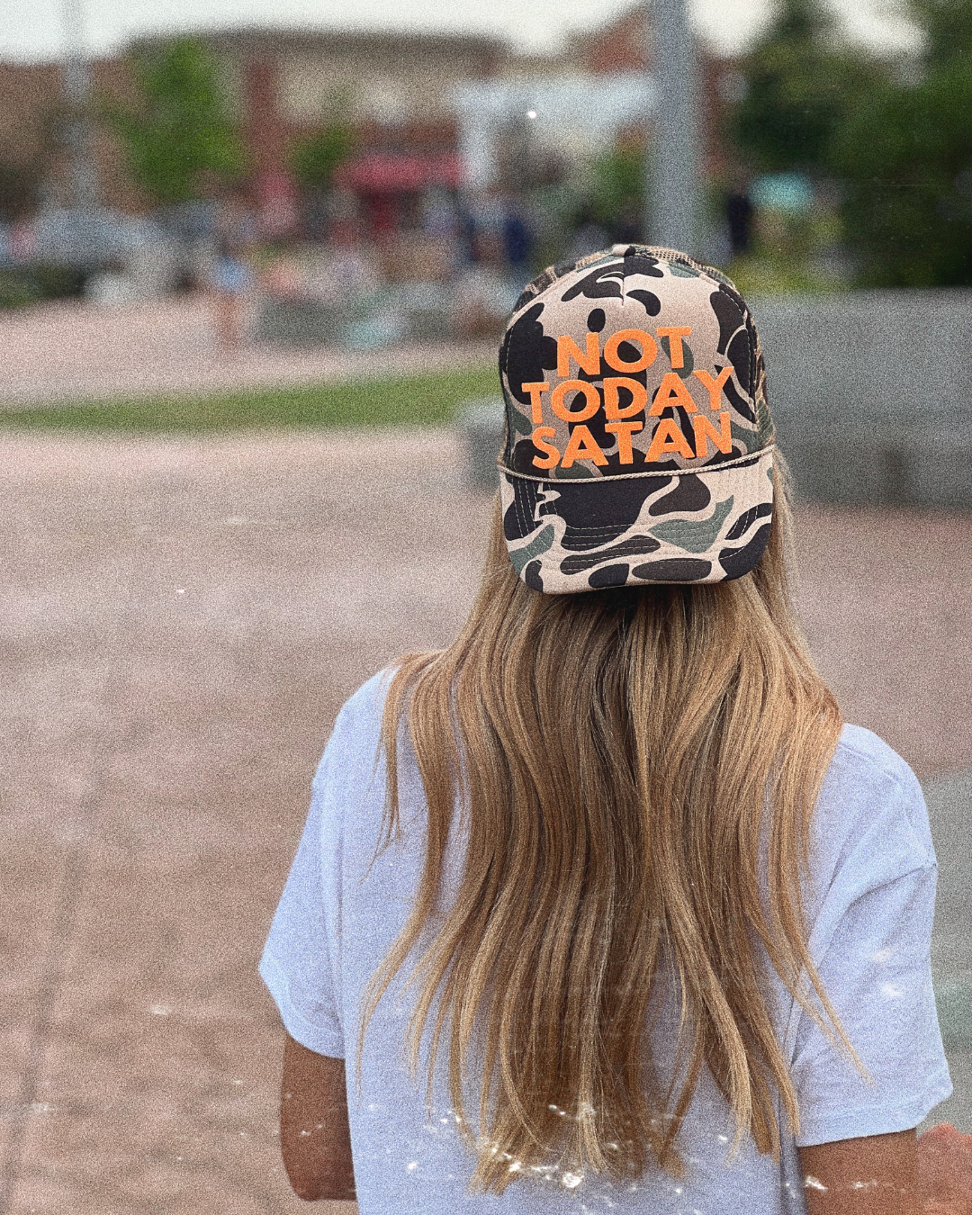 NOT TODAY SATAN CUSTOM TRUCKER HAT