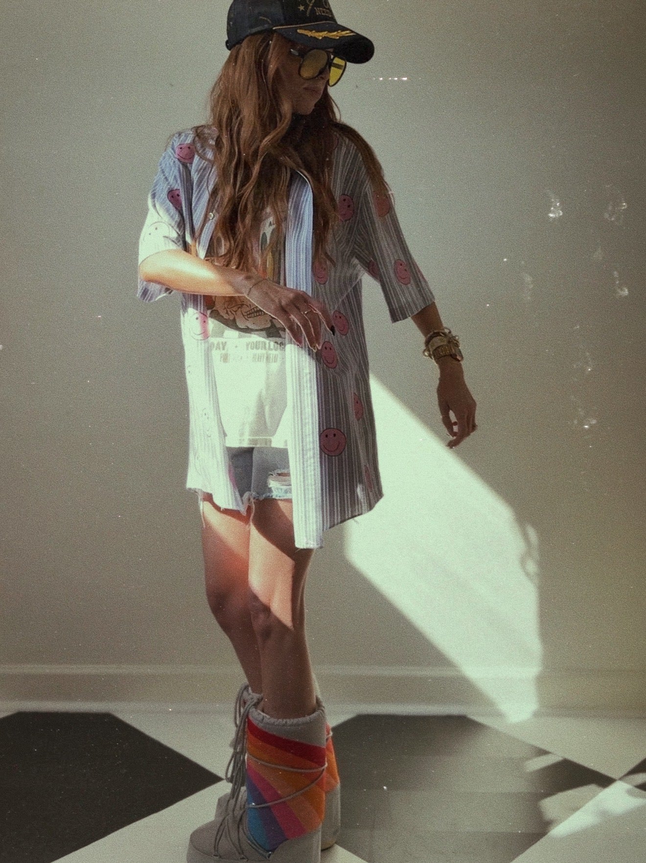 SMILEY FACE BUTTON UP SHIRT