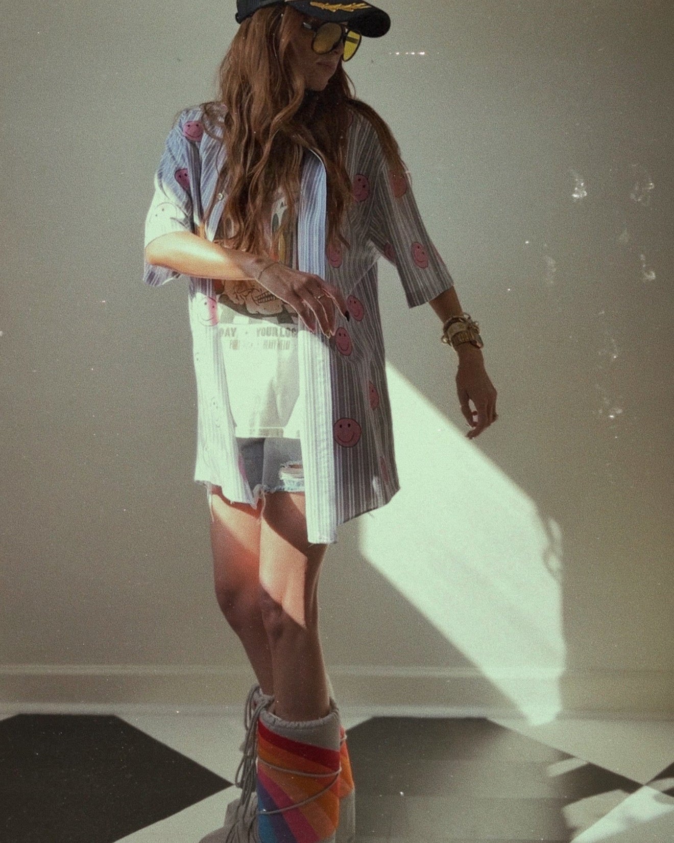SMILEY FACE BUTTON UP SHIRT