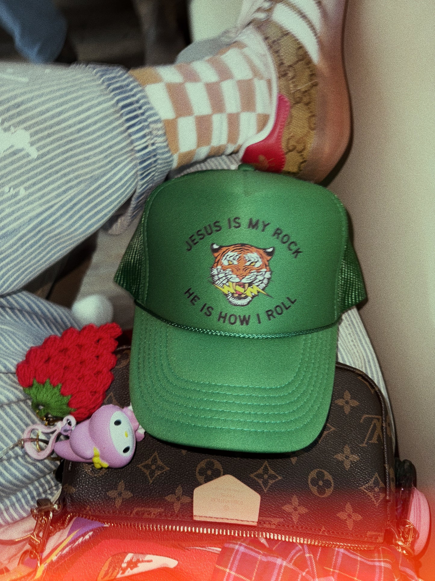 JESUS IS MY ROCK TRUCKER HAT