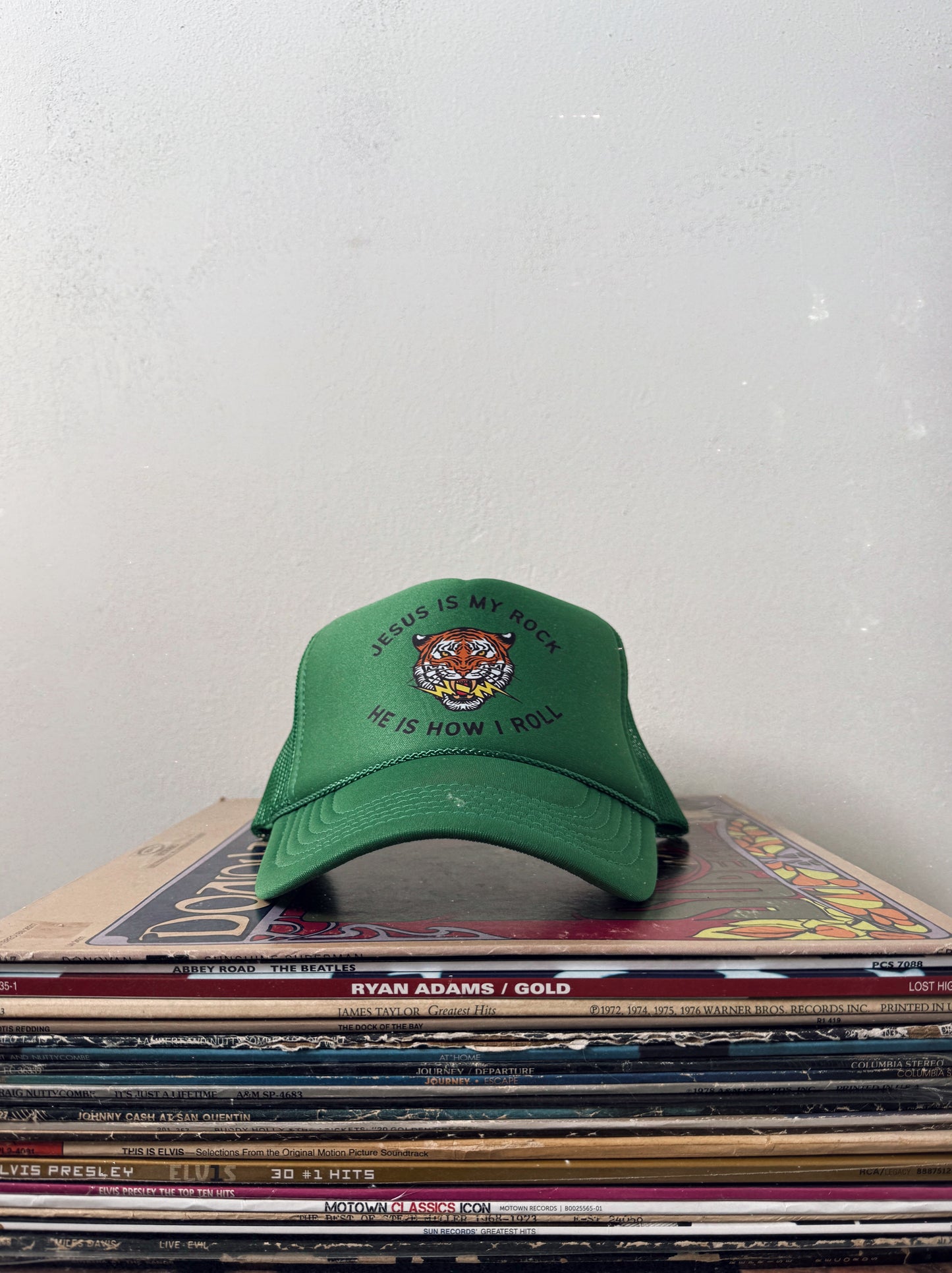JESUS IS MY ROCK TRUCKER HAT