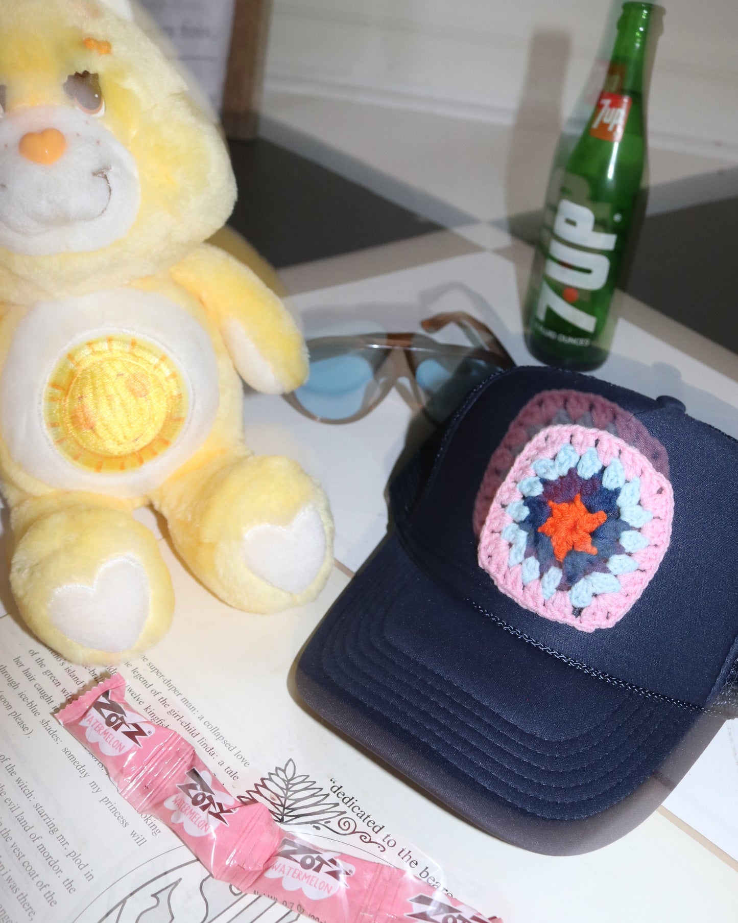 GRANNY SQUARE CUSTOM TRUCKER HAT