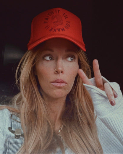 Custom Trucker Hat Retro Style Faith Hat with Tiger