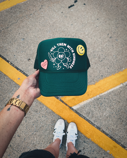 KILL EM WITH KINDNESS - Christian Trucker Hat