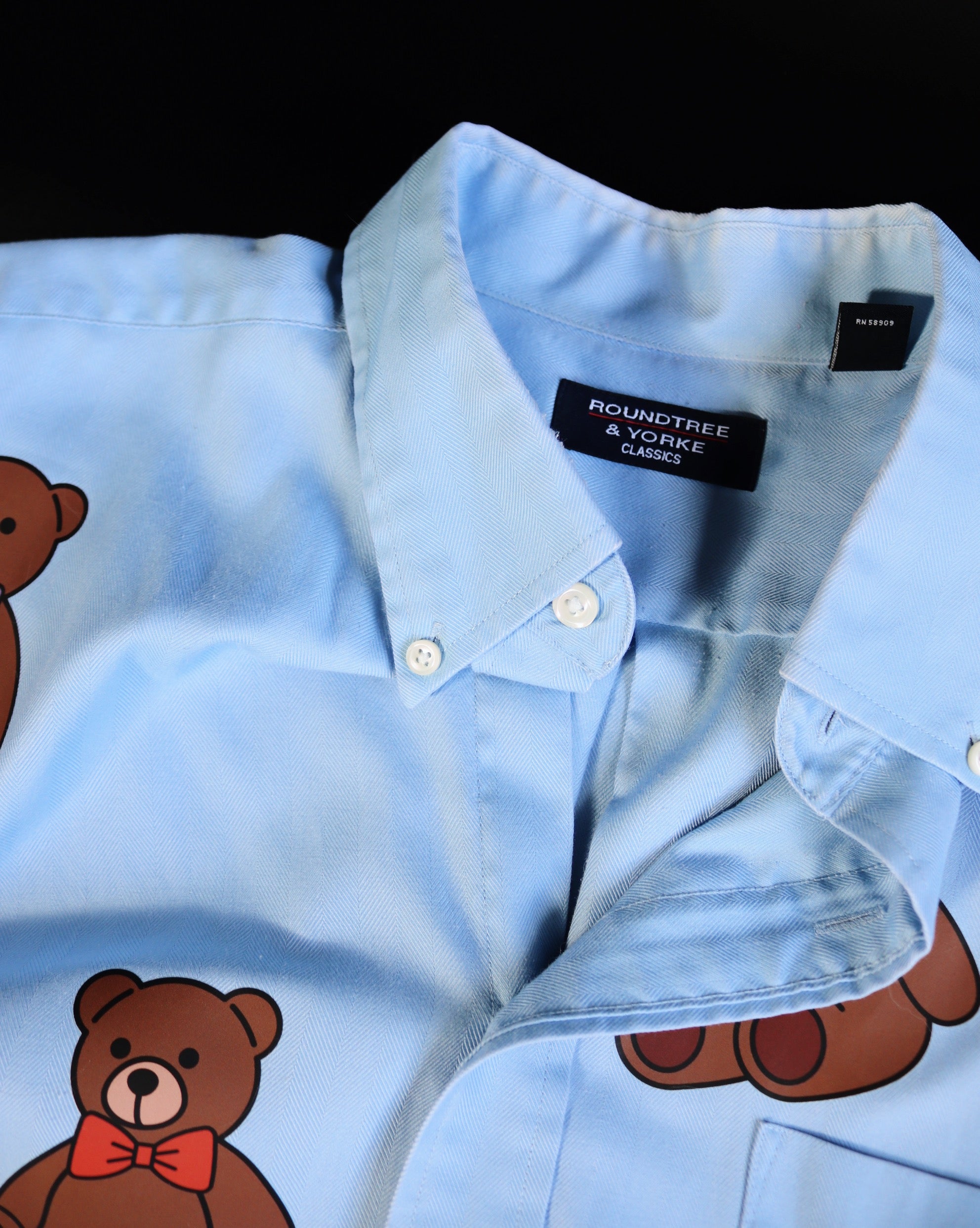 Upcycled Teddy Bear Shirt | Y2K Vintage Thrifted Button Up