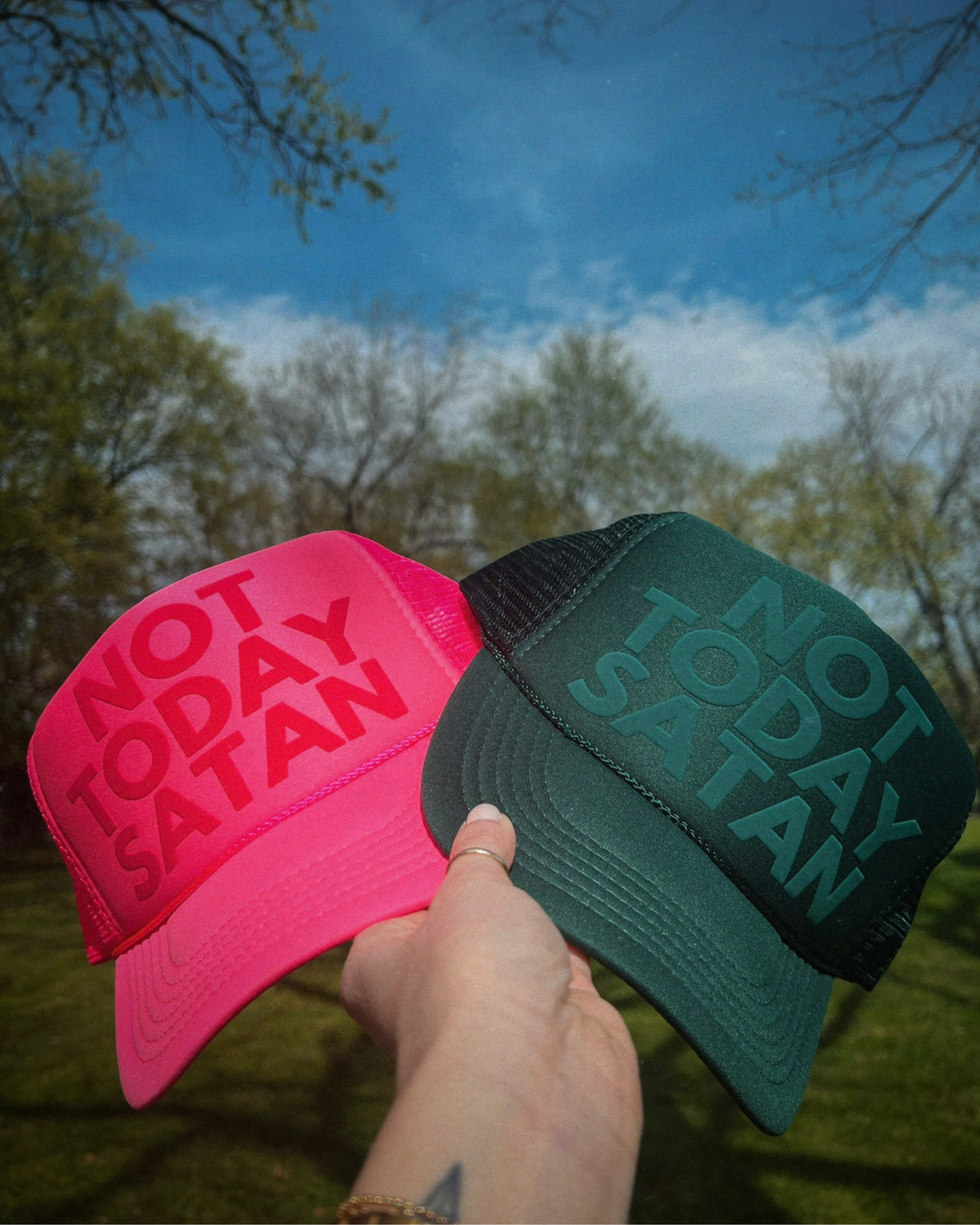 NOT TODAY SATAN - Custom Christian Trucker Hat